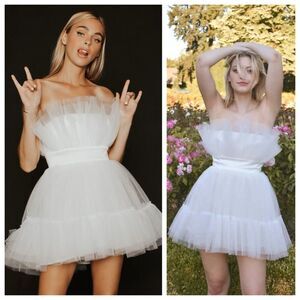 Katie May White Strapless Sundress Mini